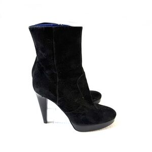 Sergio Rossi Suede Platform Boots Size 38